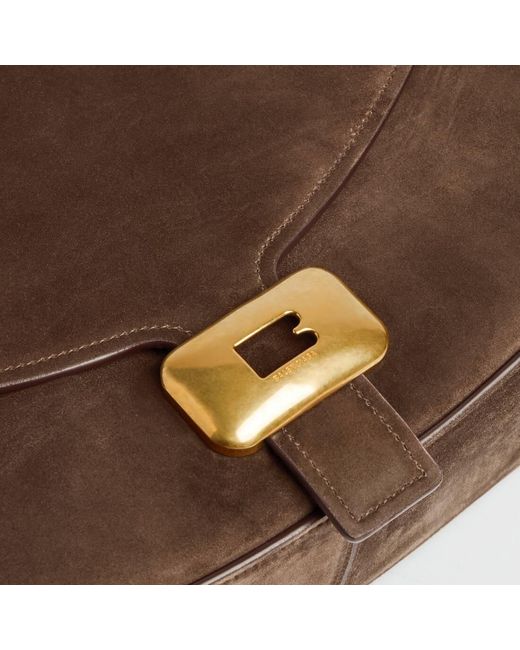 Balenciaga Brown Clicca Medium Shoulder Bag