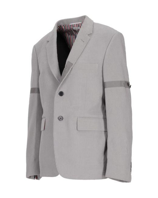 Thom Browne Gray Single-Breasted Tailored Blazer for men