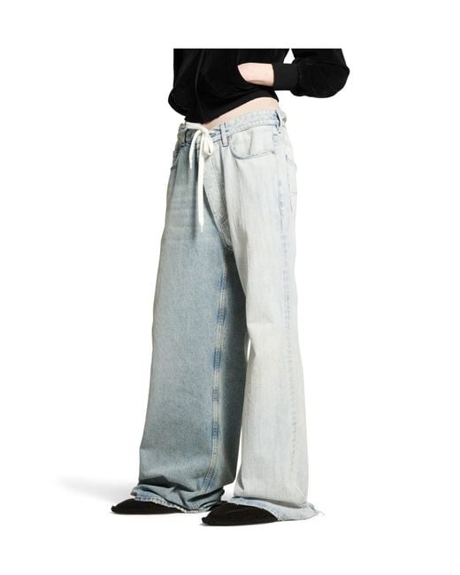 Balenciaga Blue Fifty-Fifty Jeans for men