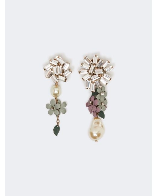 Weekend by Maxmara White Embellished Necklace And Drop Earrings