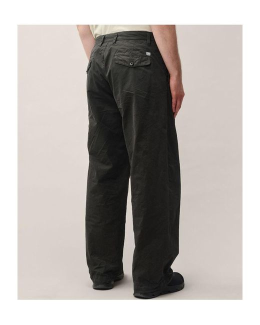 C P Company Black Lens-Detail Cargo Trousers for men