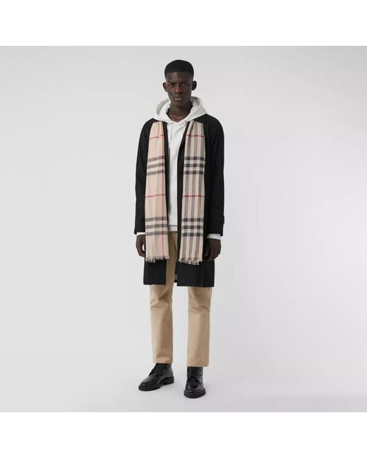 Burberry White Lightweight Checked Scarf for men
