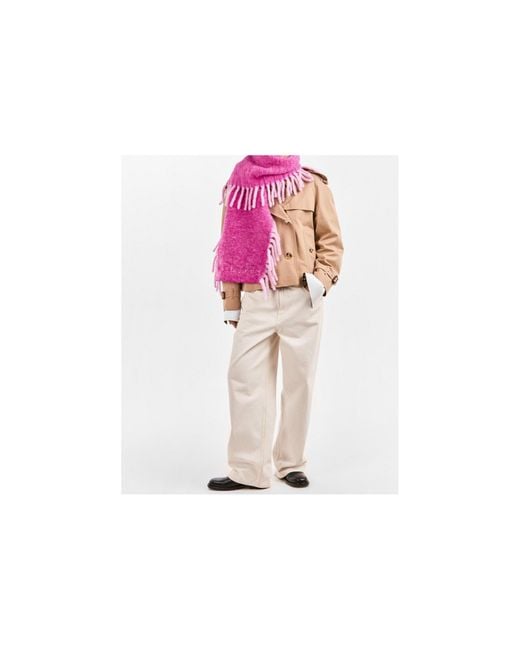 Burberry Pink Alpaca Happy Medium-Thick Scarf