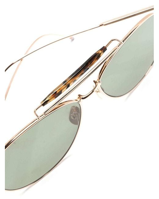 Thom Browne White Eyewear Aviator Frame Sunglasses for men