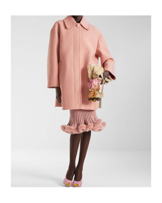 Fendi Pink Wool Parka