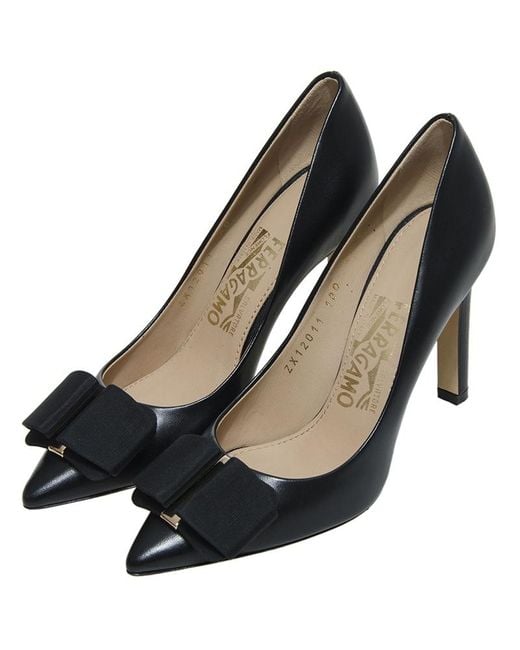 Ferragamo Black Bow High Heels