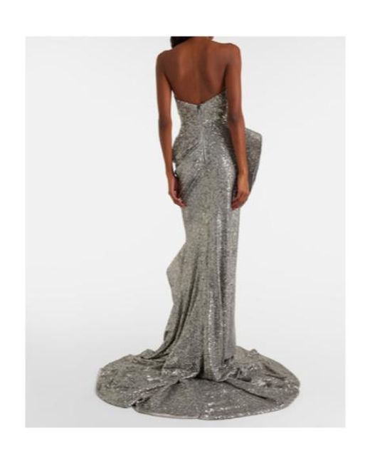 Maticevski Gray Glorious Sequined Gown