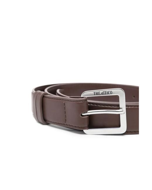 The Attico White The Logo Engraved Belt