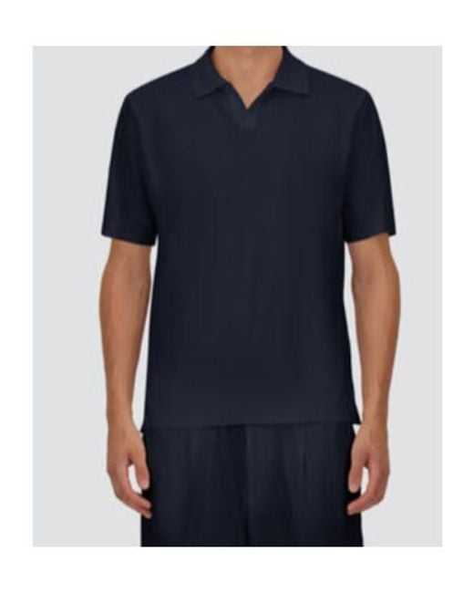 Herno Blue Skipper Open-Neck Polo Shirt for men