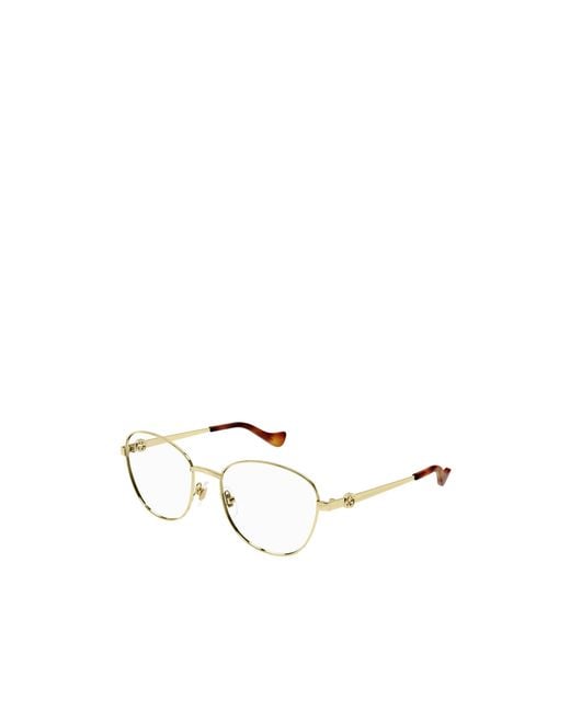 Gucci White Eyewear Round-Frame Glasses
