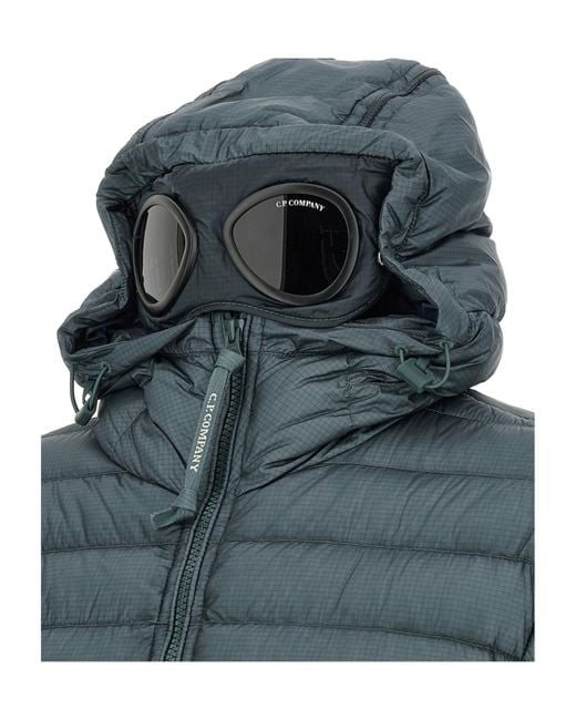 C P Company Blue Long-Sleeved Hooded Cotton Jacket for men
