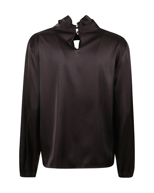 D.exterior Black Cutout Detail Blouse