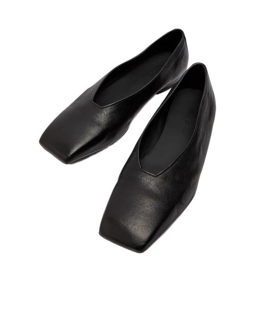 Rick Owens Black Leather Ballet Flats