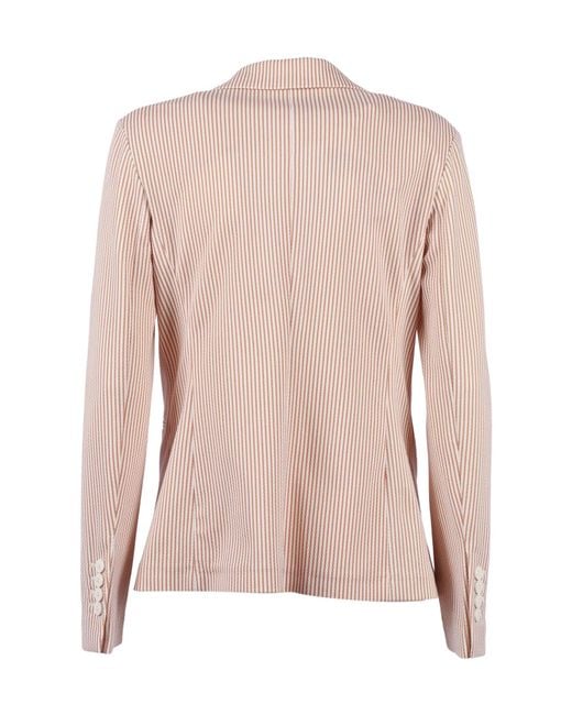 Circolo 1901 Pink Slim-Fit Striped Blazer