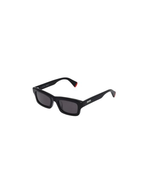 KENZO White Geometric Frame Sunglasses