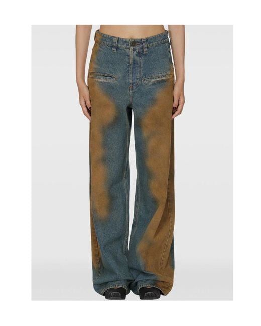 Uma Wang Blue Belt-Loop Jeans