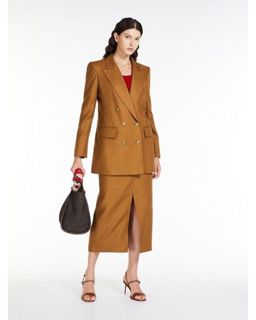 Max Mara Brown Verace Double-Breasted Blazer