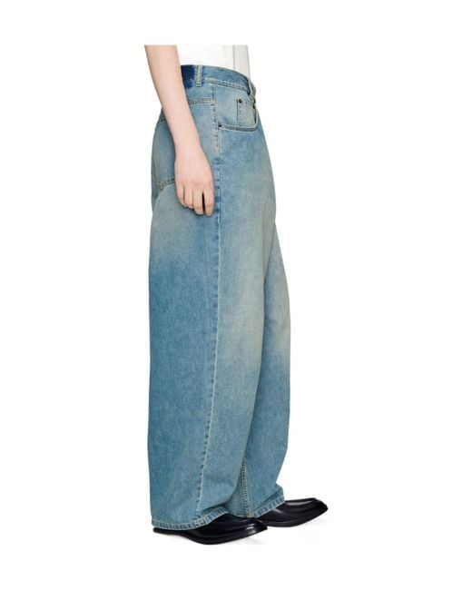 Maison Margiela Blue Wrap-Front Faded Jeans for men