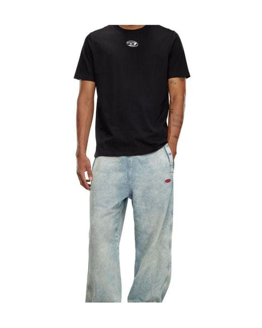 DIESEL Black T-Just-Od Logo Plaque Crewneck T-Shirt for men