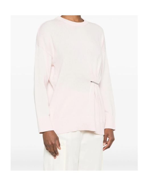 Twinset Pink Gathered Sweater