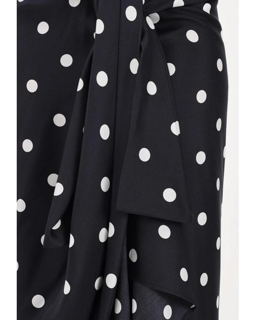 Sportmax Black Spxgentile Polka Dot Printed Midi Skirt