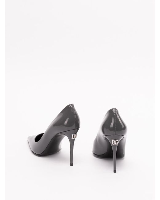 Dolce & Gabbana White Pointed Toe Polished Pumps