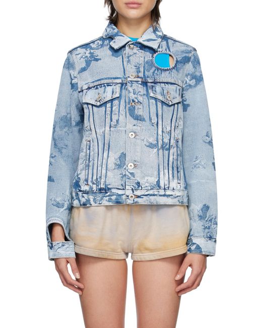 Off-White c/o Virgil Abloh Blue Cut-Out Long-Sleeved Denim Jacket