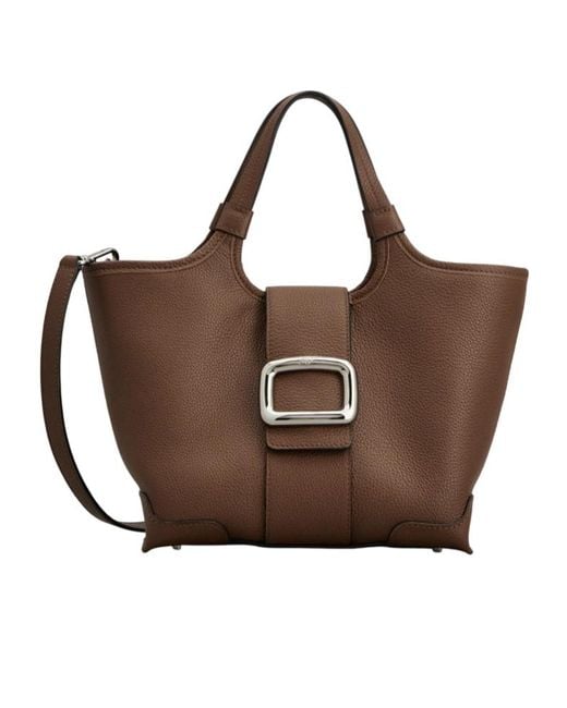 Roger Vivier Brown Viv' Choc Mini Shopping Bag