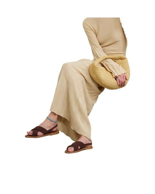 K. Jacques Brown Solid Suede Sandals