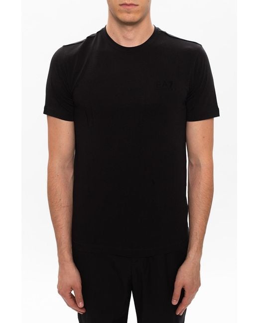 Emporio Armani Black Logo Print T-Shirt for men