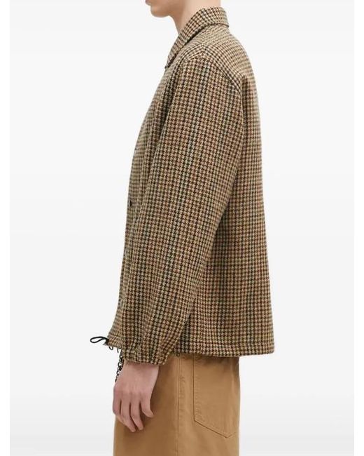 DARKPARK Brown Collared Check Jacket for men