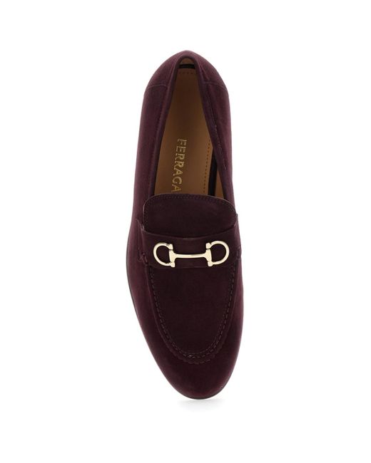 Ferragamo Purple Round Toe Loafers