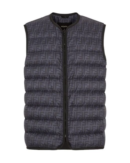 Fendi Black Ff Motif Ski Shirt Jacket for men