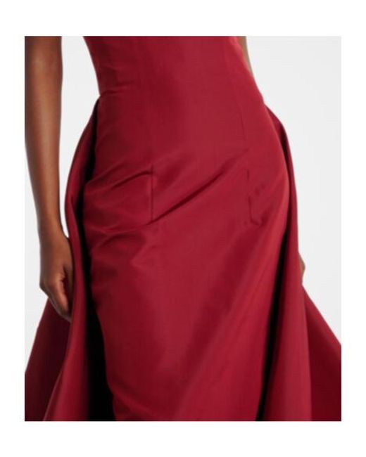 Monique Lhuillier Red Silk Faille Gown