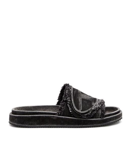 DIESEL Black Sa Oval-D Slides