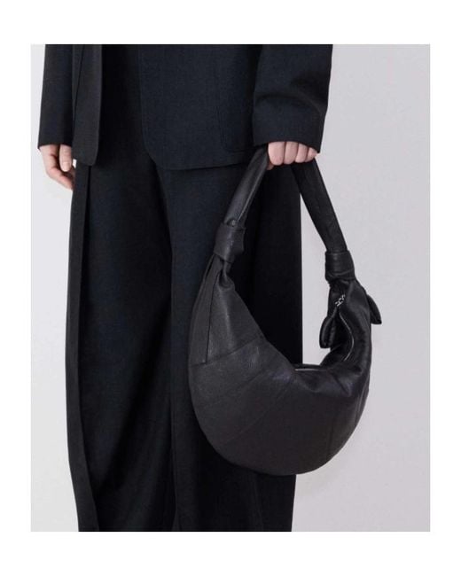 Lemaire Black Fortune Croissant Leather Shoulder Bag