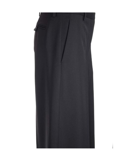 Versace Blue Wide-Leg Tailored Pants