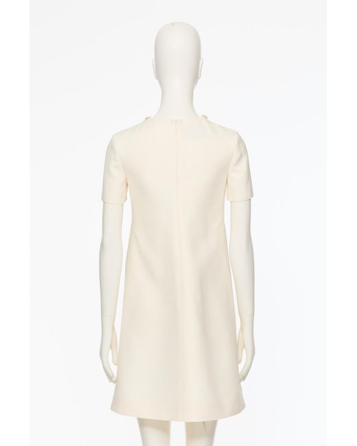 Valentino White Embellished Crewneck Dress