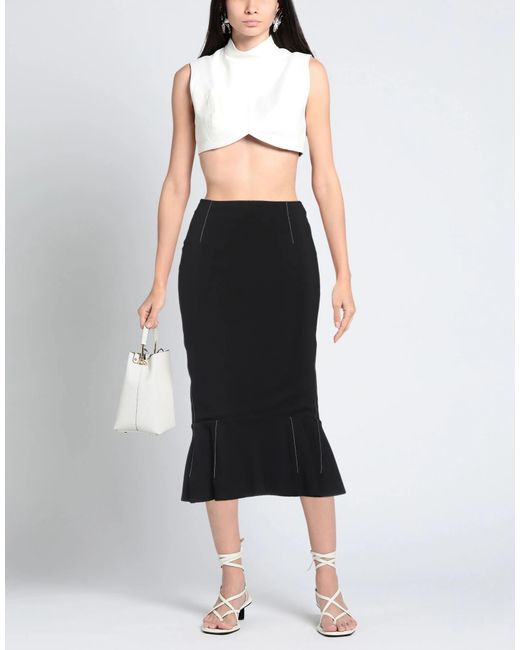 Marni Black Minimalist Solid Color Umbrella Skirt