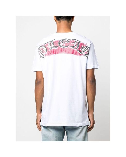 Philipp Plein White T-Shirt With Round Neck And Short Sleeves for men