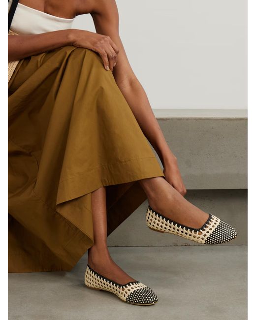 Staud Brown Nell Woven Leather Ballet Flats