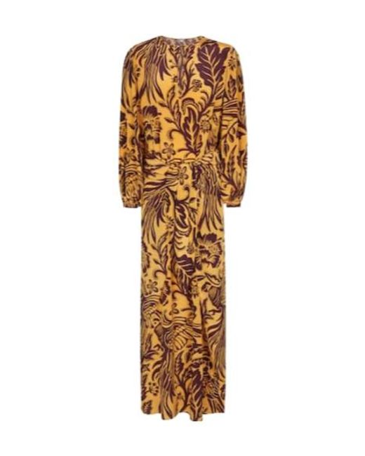 Johanna Ortiz Metallic Traditional Landscape Floral Maxi Dress