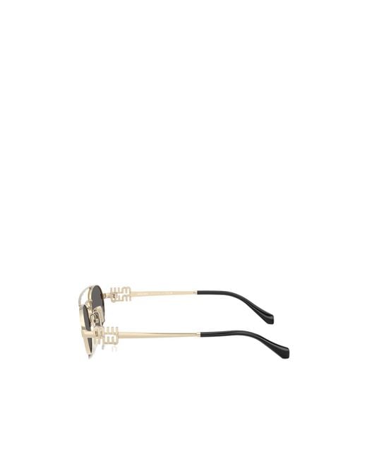Miu Miu White Eyewear Oval-Frame Sunglasses