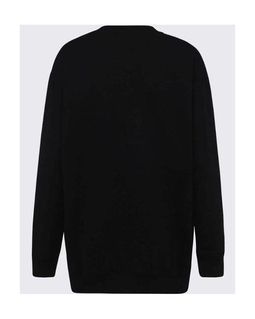 Moschino Blue Graphic-Printed Ribbed Hem Sweatshirt