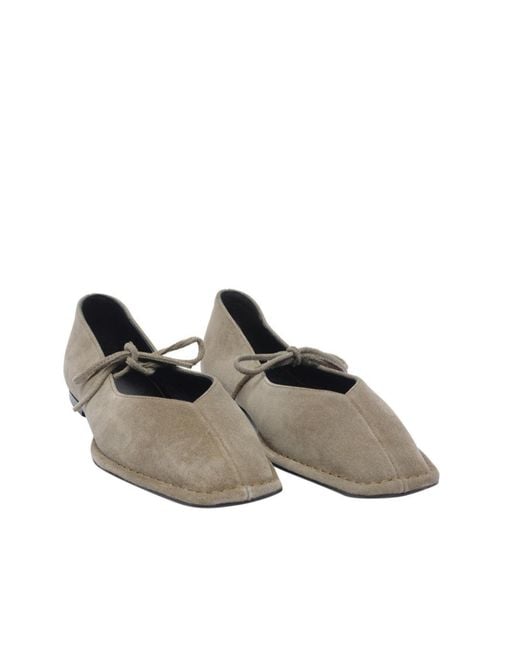 Alohas Gray Sway Leather Ballet Flats