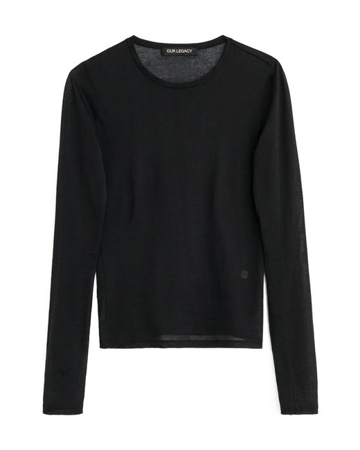 Our Legacy Black Super Slim Long-Sleeve Knitted Top