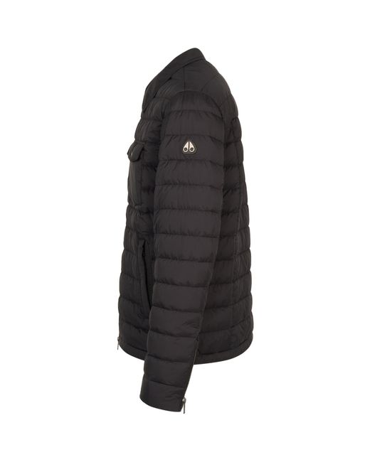Moose Knuckles Black Air Down Ashton Overshirt for men