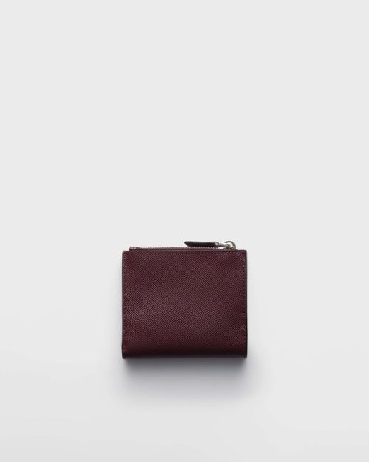 Prada Purple Triangle Logo Saffiano Leather Wallet for men