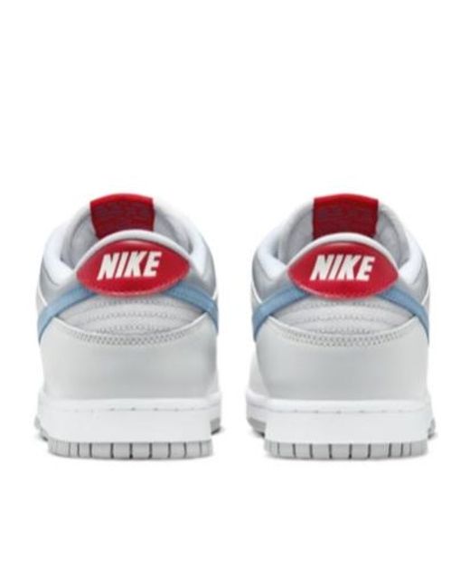 Nike White Dunk Low Logo Patch Sneakers for men