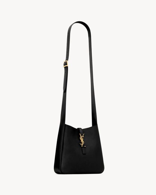 Saint Laurent White Le 5 A 7 Supple Crossbody Bag En Cuir Grainé
